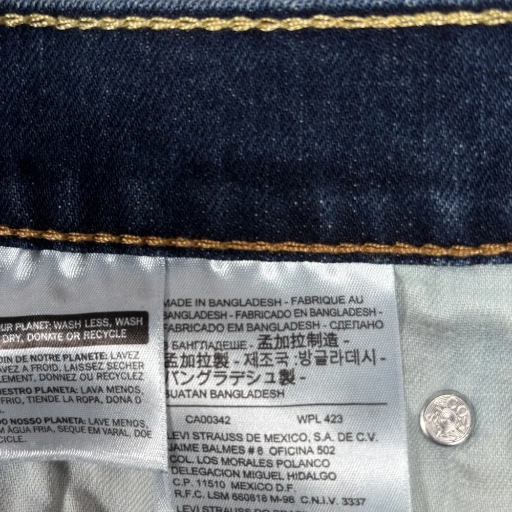 Levis‎ 541 Jean Short Mens 29 Athletic Fit Dark Wash Blue Denim Stretch Faded